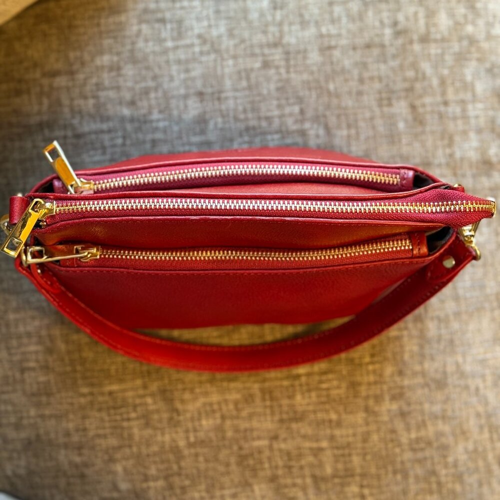 Divina Firenze - Made in Italy - Red - 100% Leather Handbag - Barely Used - Picture 6 of 7